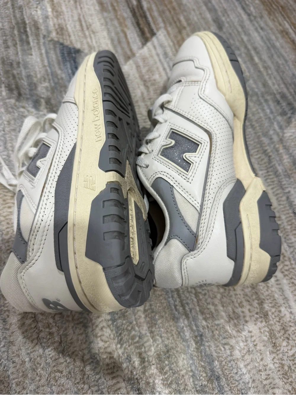 New Balance Kids White and Gray Sneakers
